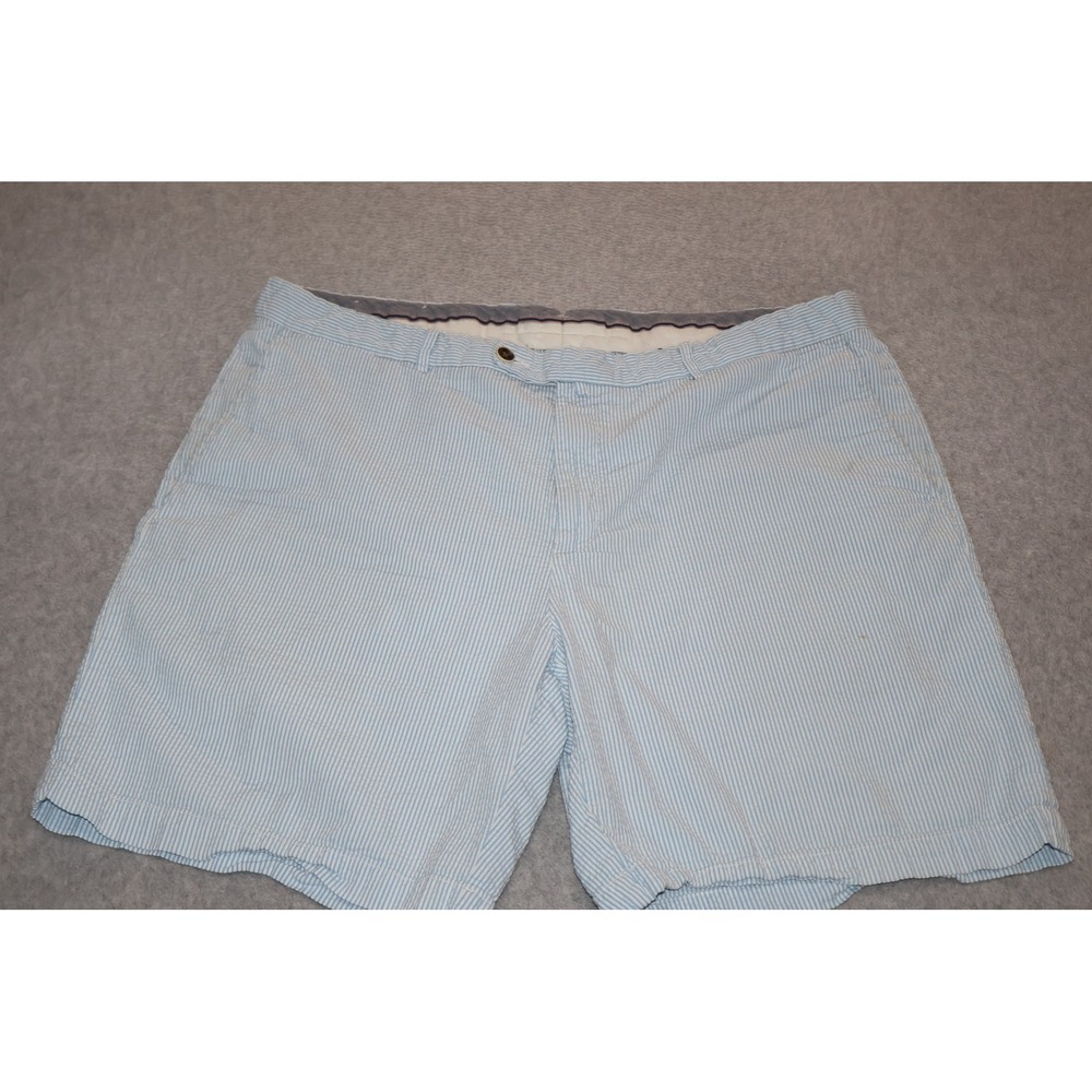 Peter Millar Seersucker Shorts Mens 42 Blue White Striped Cotton Blend Casual **